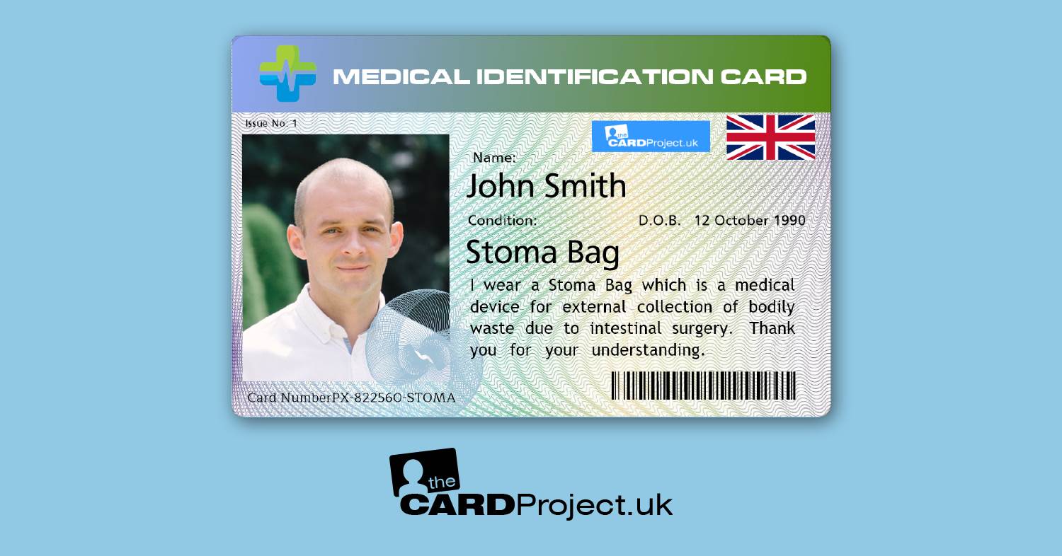 Stoma Bag Premium Medical ID Card  (FRONT)